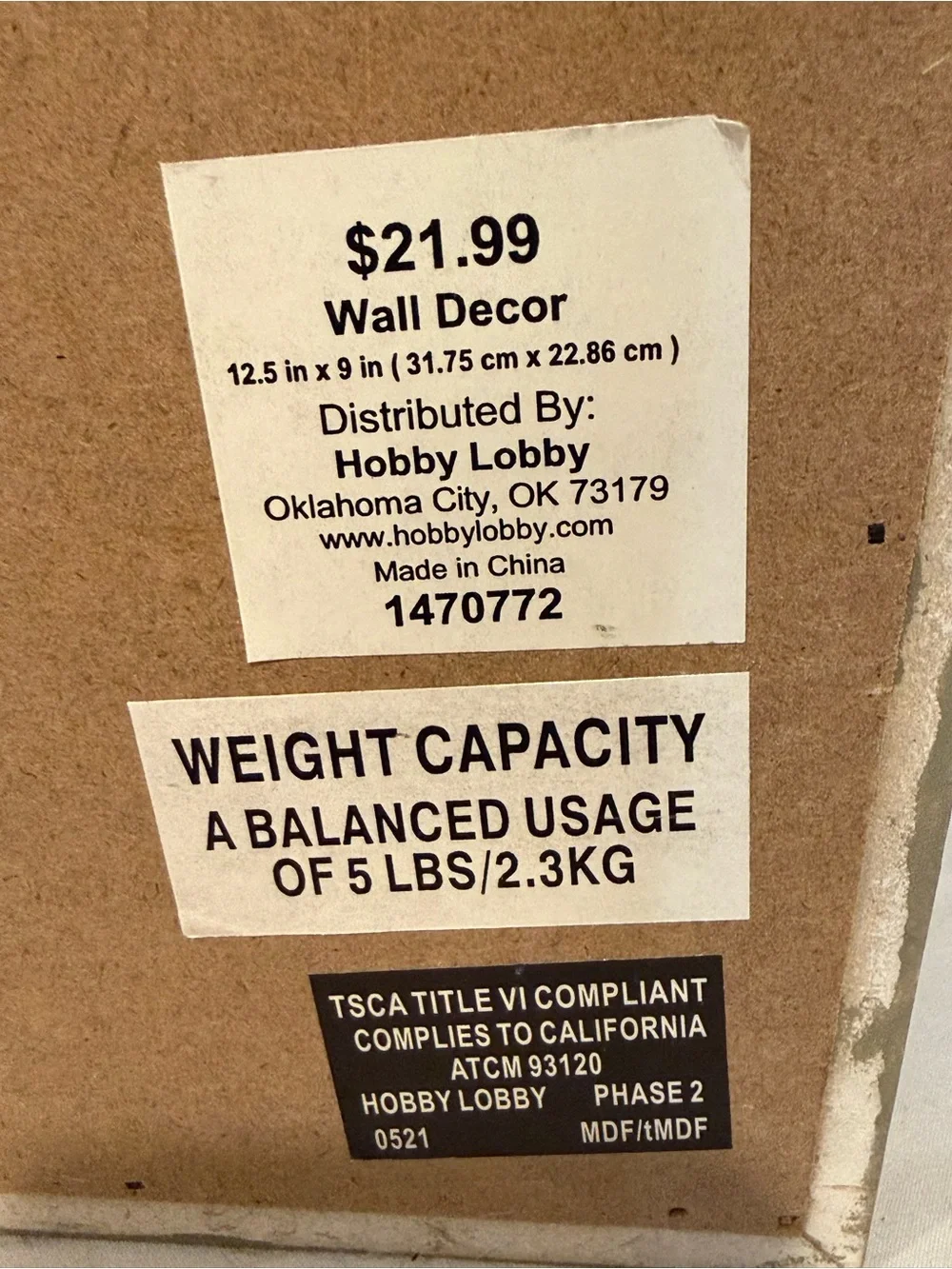 Hobby Lobby White and Brown 'Keys' Wall Hook Rack
